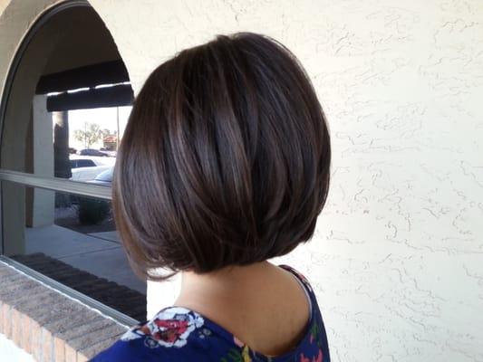 Cute bob cut that I did.