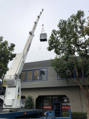 Crane day at commercial property