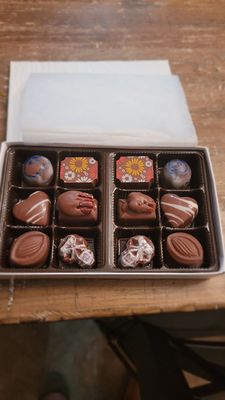 I did a variety of different chocolates with nuts, peanut butter filling, cookies and cream