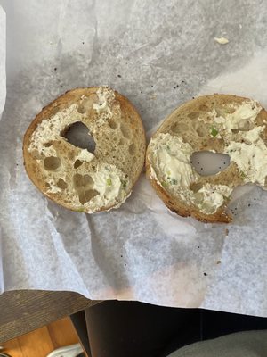 bagel with "cream cheese"