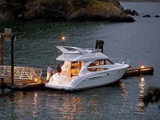 Meridean boat at night