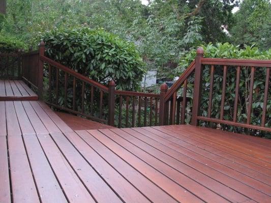 Deck restoration using a high quality sealer.