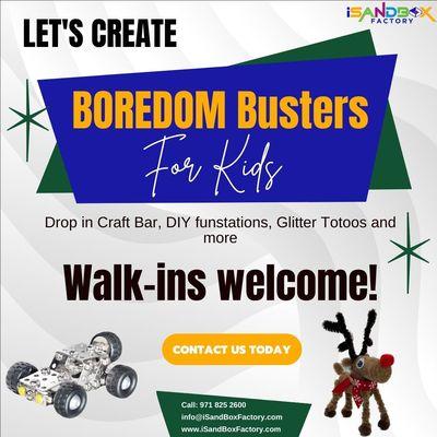 Our walk-in activities are a great way to beat those boredom blues. DIY fun-stations or create your own activity. #STEaM