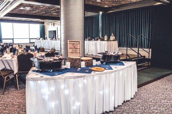 Smore's station for wedding in Kirby Ballroom.