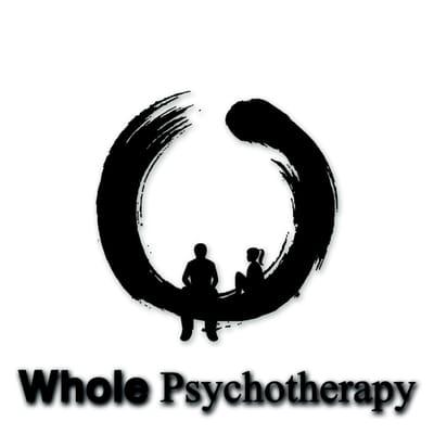 The Whole Psychotherapy logo features an enzo.  This is a traditionally Buddhist symbol that represents wholeness.