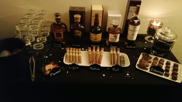 Whiskey tasting bar with cigars!