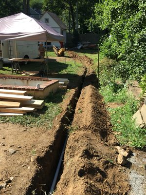 Trenching we did for a detached shed.