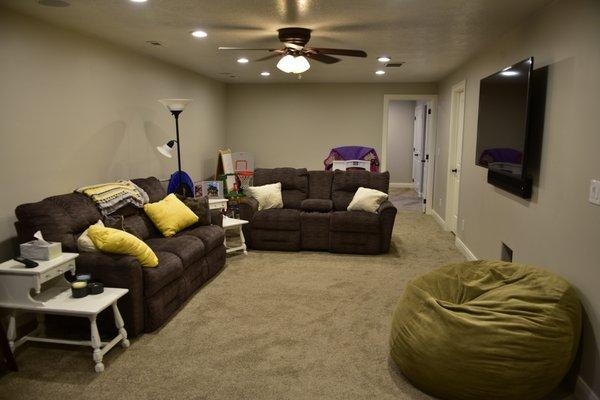 Finished basement area