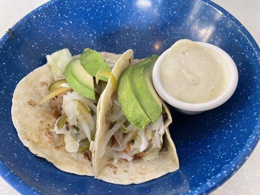 Shrimp tacos with avocado