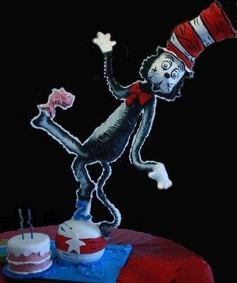 4 & 1/2 foot tall Cat in the Hat cake.