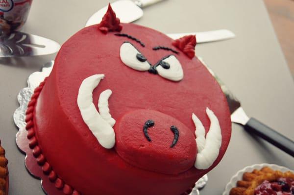 Razorback Cake used as a groom's cake.