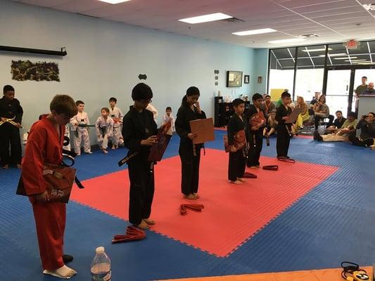 Black belt testing and ceremony