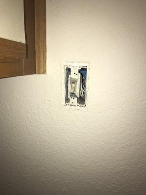 Missing/broken cover plate for light switch