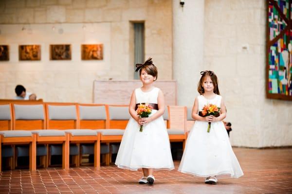 two little flower girls during the processional