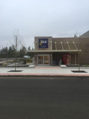 Outside view of the NEX package store.