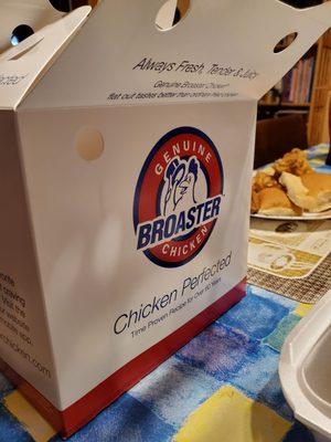 Our broasted chicken came in a box