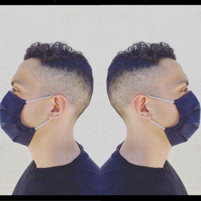 Men's Fade with curly texture