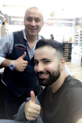 Hardi and I after a perfect haircut and beard trim. Love you Hardi thanks so much for the excellent service