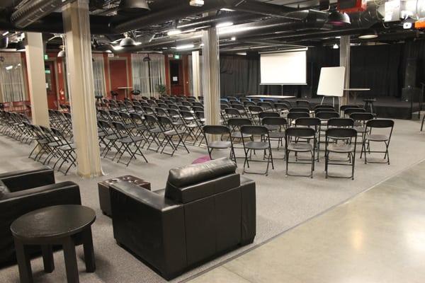 Theater seating for 150+ to support entertainment or business events