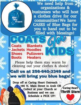 We need warm items to help those in need!