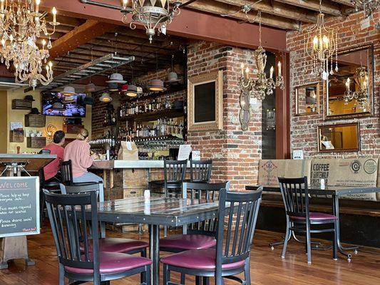 Bar and indoor seating area