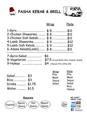 Mobile Food Truck Menu