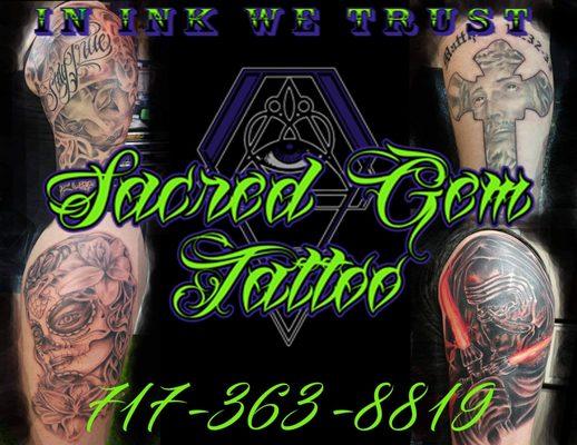 Sacred Gem logo with some tattoos by Jt