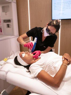 Our Clear & Brilliant facial is a laser resurfacing treatment that reveals smoother, clearer, brighter skin.