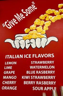 Flavor menu