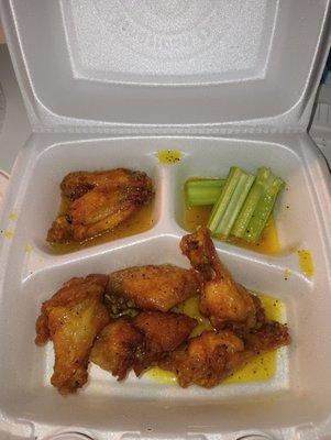 Wet Lemon pepper wings.