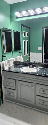 custom vanity, mirror and LED lighting install