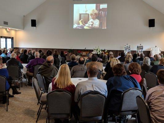 Our Celebration of Life Center features state-of-the-art multimedia