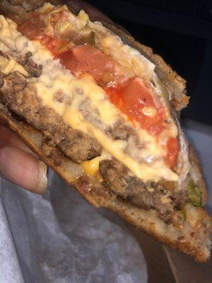 Double cheeseburger  with no onions