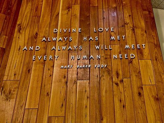 A Craftswoman Words Embedded In The Wooden Walls of Wisdom