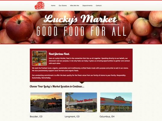 Web Site Design for Lucky's Market view more work @ http://hutingdesign.com/portfolio-luckysmarket.html