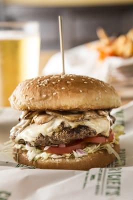 Grilled Mushroom &
Swiss Burger