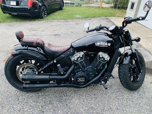 2019 Indian Scout Bobber with RSD exhaust.