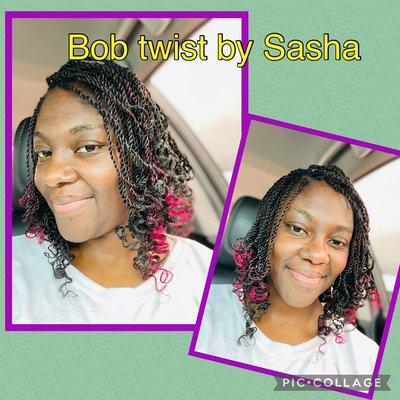 Bob Senegalese twist by Sasha. Hair included