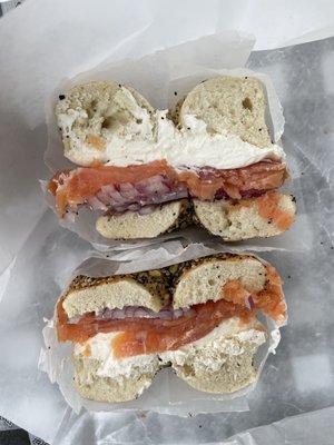 Bagel with Fresh Lox and Onions