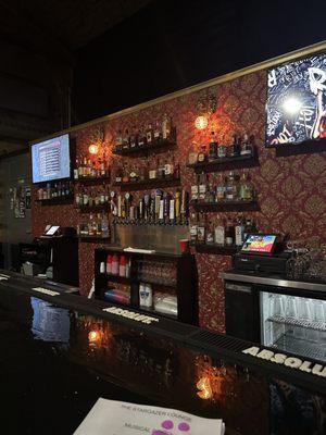 This is their wall of liquor options that include delta 8 options as well as non alcoholic or thc options.