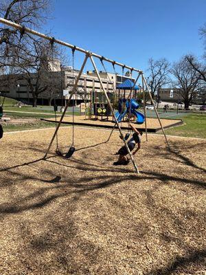 Swing and small playground area