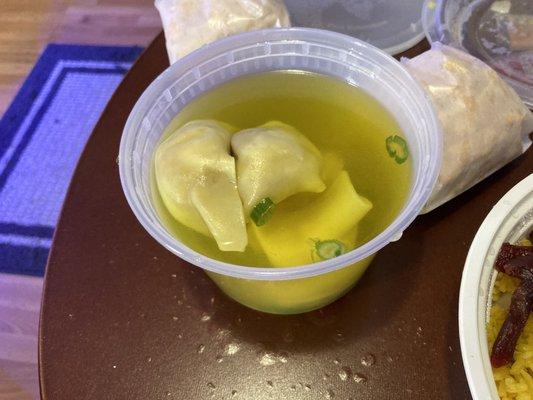 Wonton soup that came with the lunch special