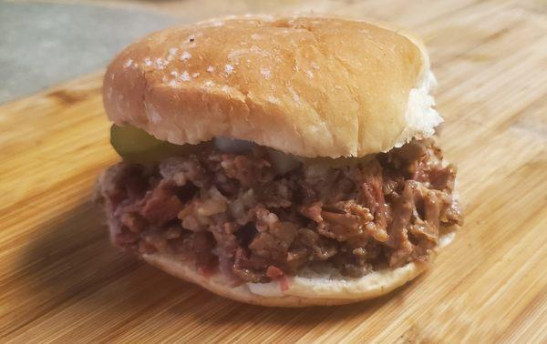 Chopped beef on your bun - have fun.