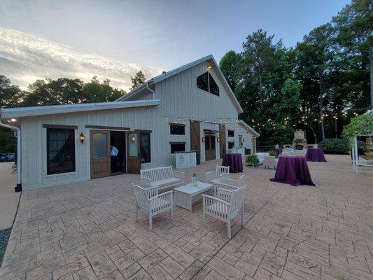 Reception building and patio