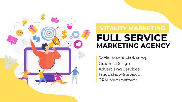 We offer social media marketing, graphic design services, advertising services, and assistance with developing a marketing strategy.