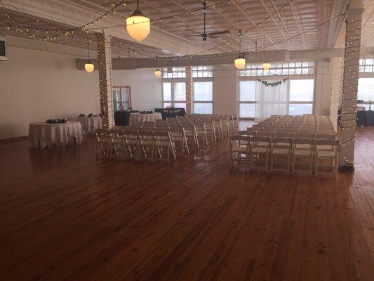 Venue setup for ceremony