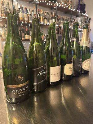 Our bubbles from Sunday bubbles! Everyone that would like to saber a champagne bottle gets the chance to - it's the most fun you'll have!