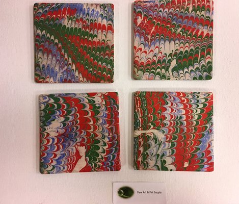 Coasters with marbling art