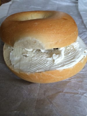 Plain Bagel with Low Fat Cream Cheese my favorite