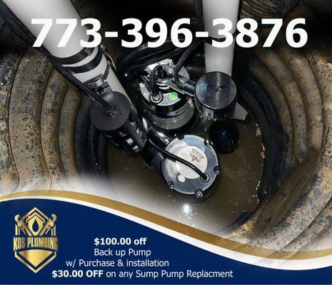 Sump Pumps and Back up Pumps